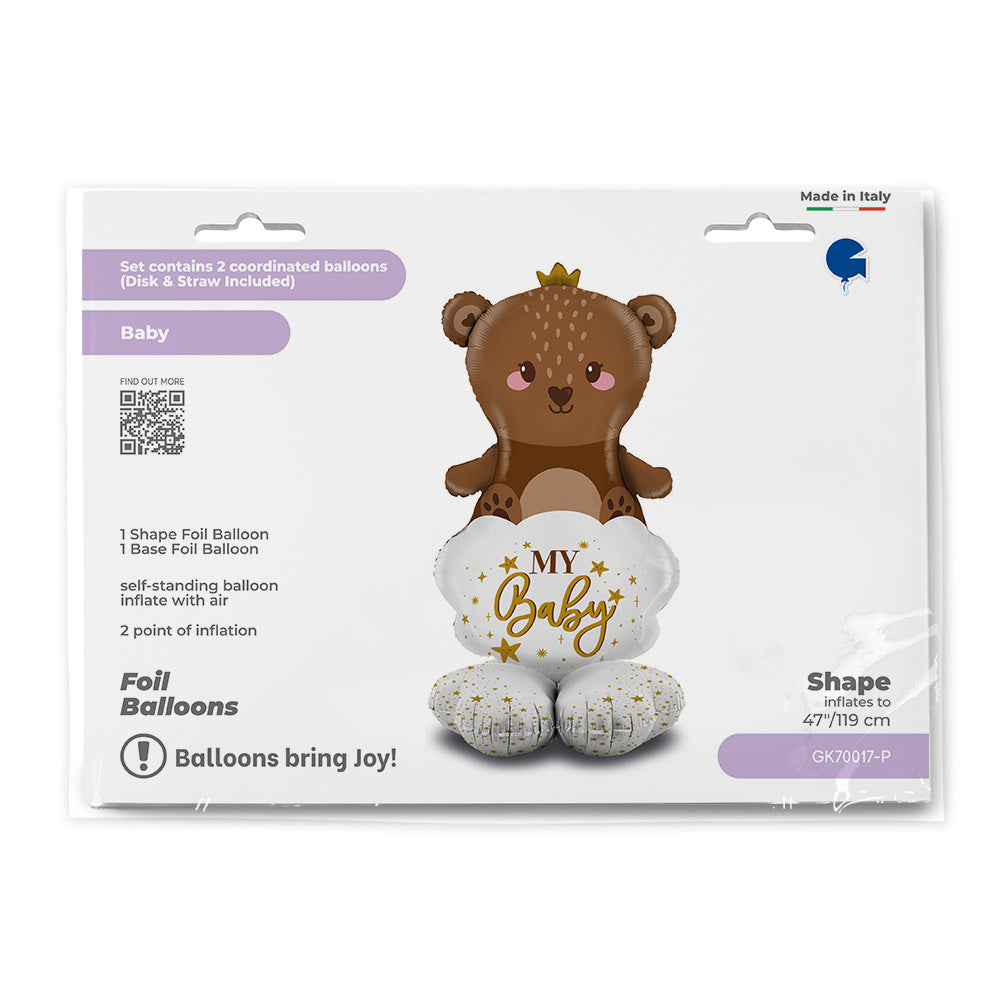 Foil Balloon Bear On The Cloud, My Baby, 47" / 119 cm Grabo