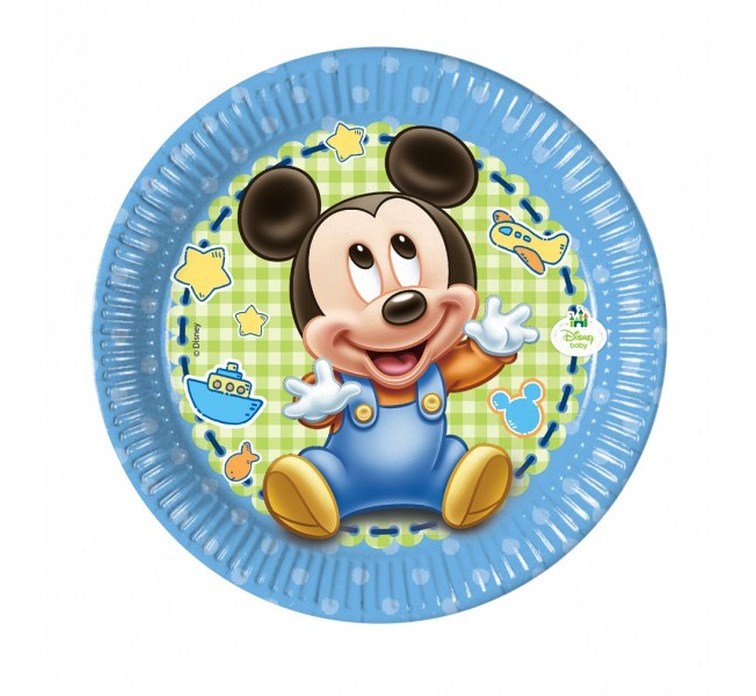 Paper plates Baby Mickey, 20 cm, 8 pcs PROCOS