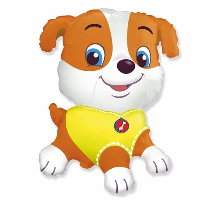 Foil Balloon Dog Bulldog, 61 cm, inflatable puppy design, perfect for parties and decorations, can be inflated with helium or air.