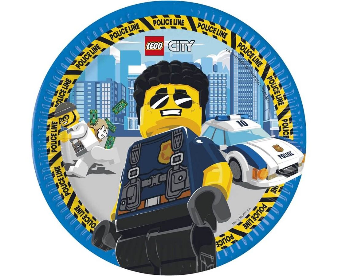 Paper plates LEGO city, 23 cm, 8 pcs PROCOS