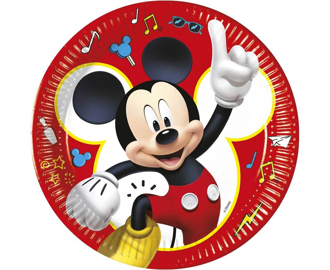 Paper plates Mickey Mouse (red), 23 cm, 8 pcs PROCOS