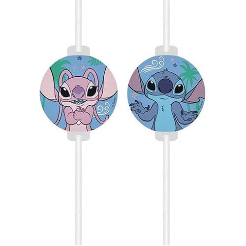 Pajitas de papel Stitch, 20 cm, 4 uds. PROCOS