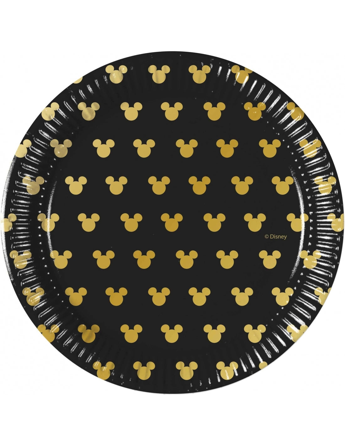 Mickey Mouse black paper plates pack of 8, 20 cm disposable plates for parties