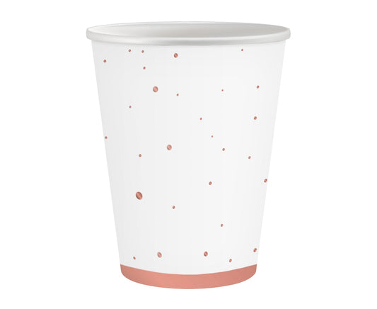 Vasos de papel "Celebrate" (oro rosa), 250 ml, 6 uds.