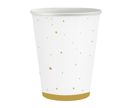 Vasos de cartón "Celebrate" (dorado), 250 ml, 6 uds.