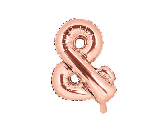 Foil Balloon ''&'', 35cm, rose gold