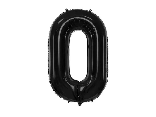 Globo de aluminio número 0, 86 cm, color negro