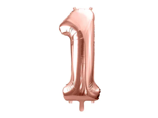 Globo de aluminio número 1, 86 cm, oro rosa