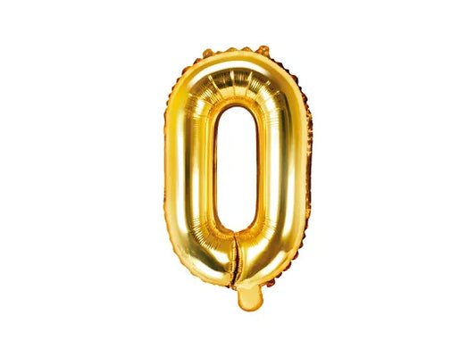 Globo de aluminio con la letra "O", 35 cm, dorado