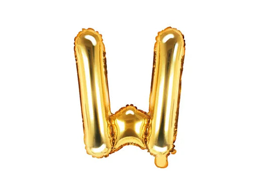 Globo de aluminio con la letra "W", 35 cm, dorado