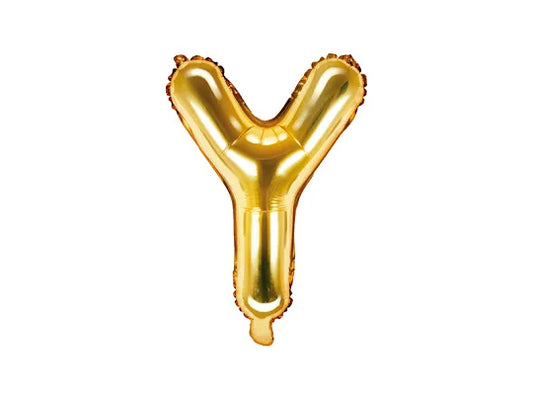 Globo de aluminio con la letra "Y", 35 cm, dorado