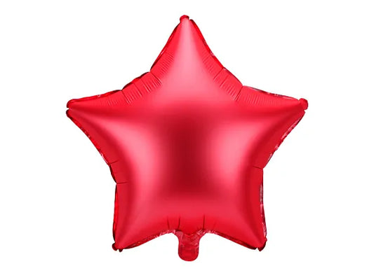 Balão de Foil Estrela, Vermelho Cetim, 17" / 42 cm