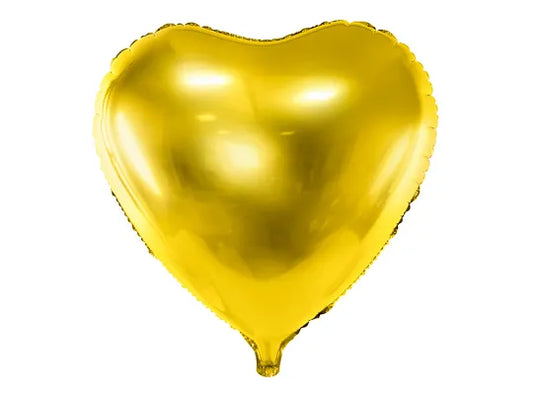 Balão de alumínio coração, dourado, 24" / 60 cm