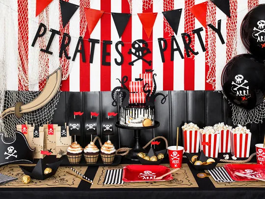 Banner de papel, Festa Piratas, 100x14 cm