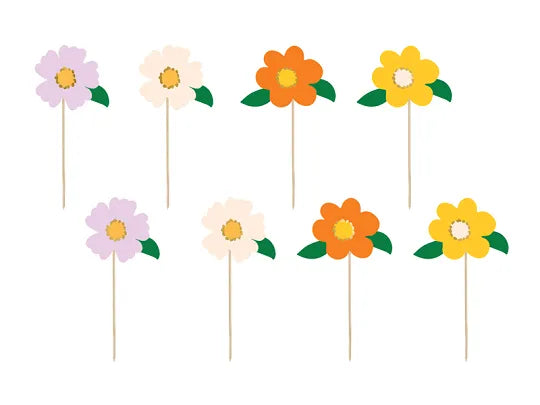 Topos para cupcake Flores, papel, 13 cm, 8 unidades