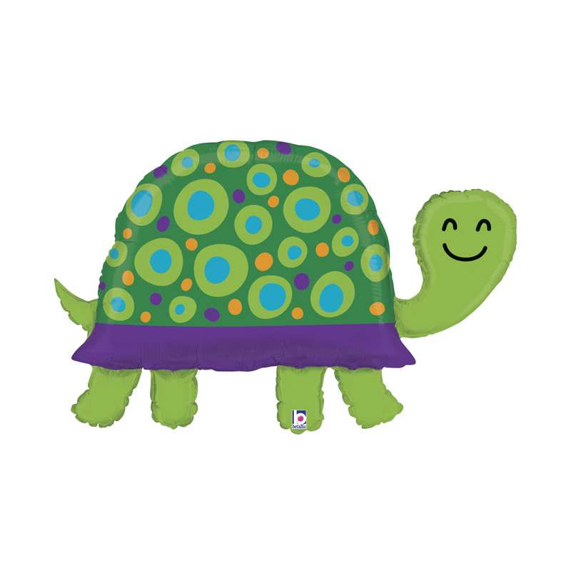 Globo de aluminio en forma de tortuga, 40"/102 cm