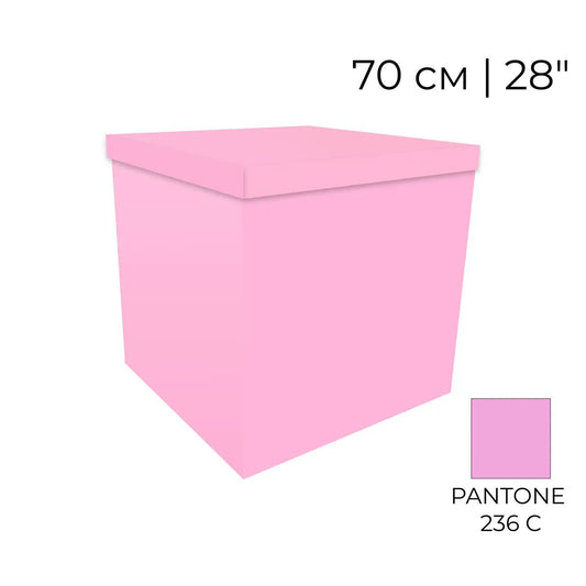 Paper Box for Balloons, 70x70 cm, Pink, 1 pcs