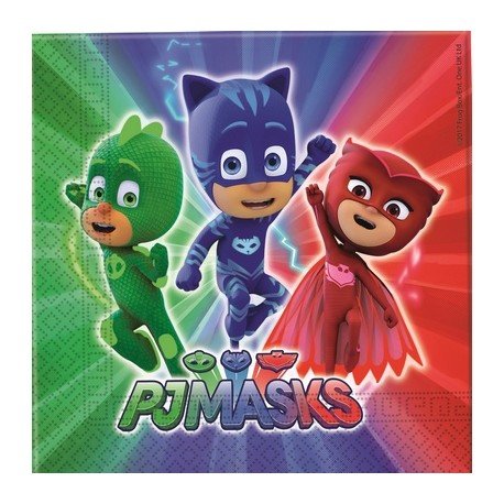 Guardanapos de papel PJ Masks, 33x33 cm, 20 unidades