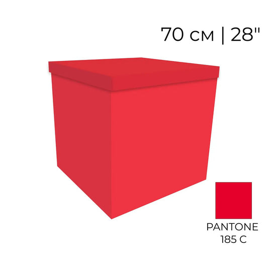 Paper Box for Balloons, 70x70 cm, Red, 1 pcs