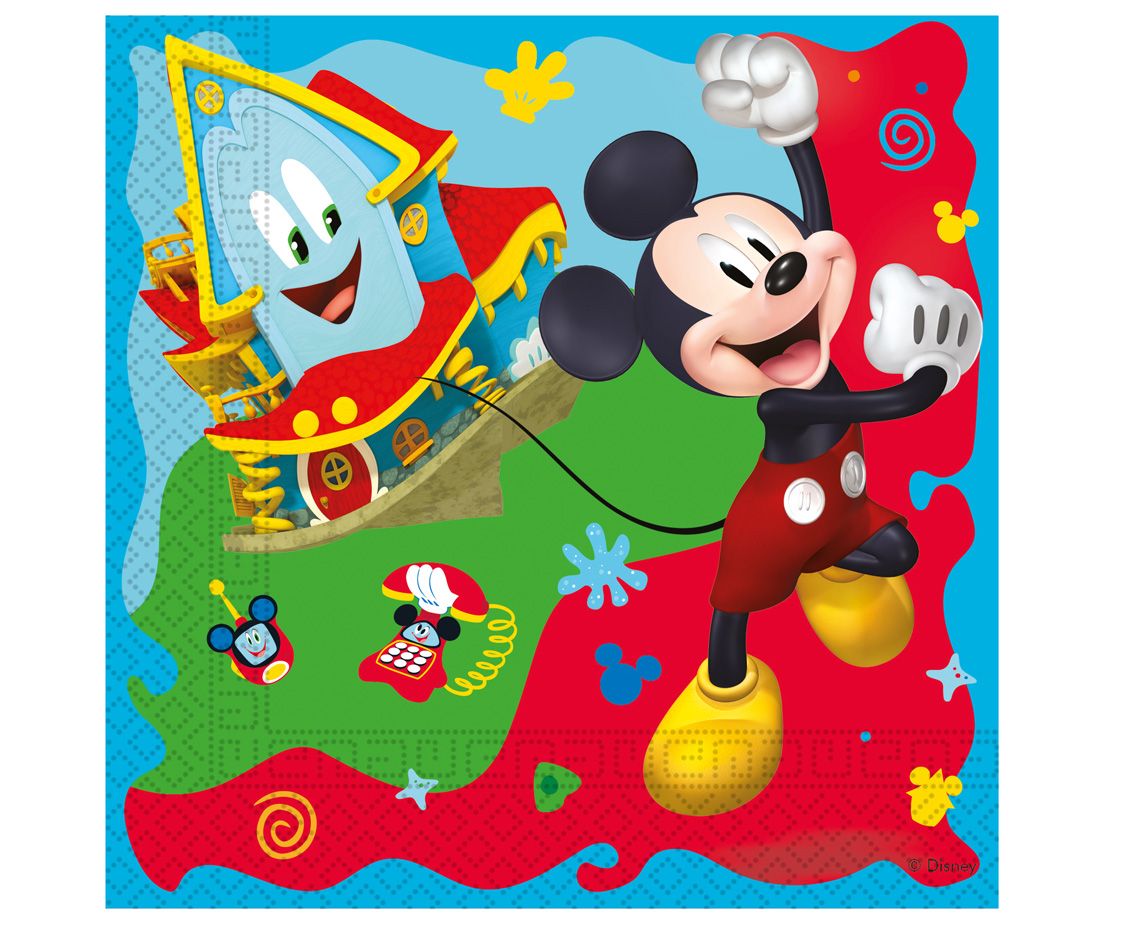 Guardanapos de papel Mickey Mouse, 33x33 cm, 20 unidades