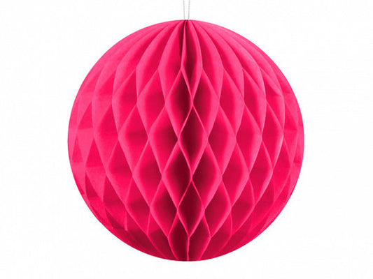 Bola de favo de mel, fúcsia, papel de seda, 20 cm, 1 peça