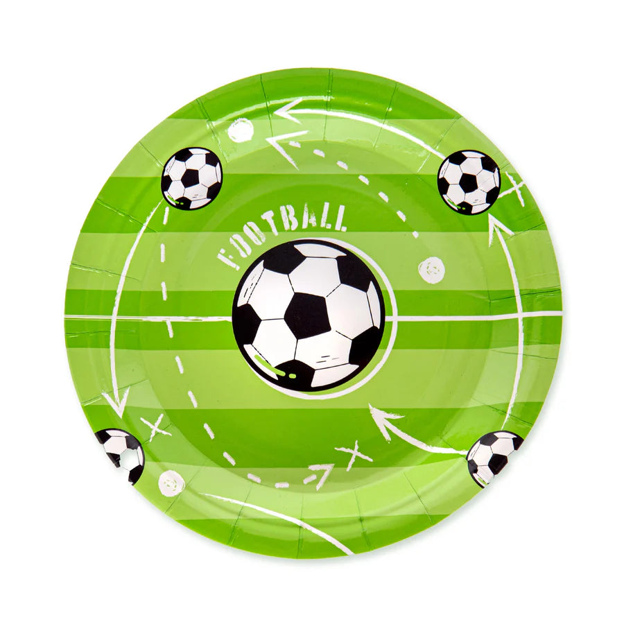 Pratos de papel Futebol, 18 cm, 6 unidades