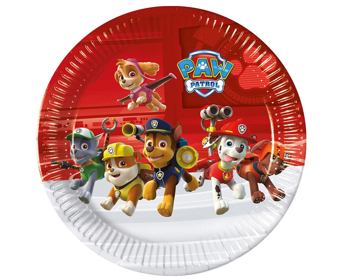 Paper plates Paw Patrol: Ready for Action, 23 cm, 8 pcs PROCOS