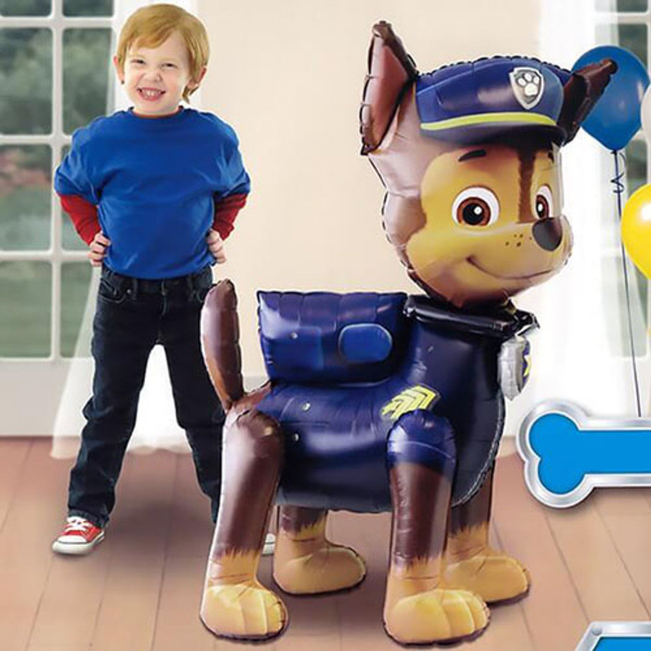 Globo de aluminio Paw Patrol, Chase, AirWalker XXL 37x54" / 93x134 cm
